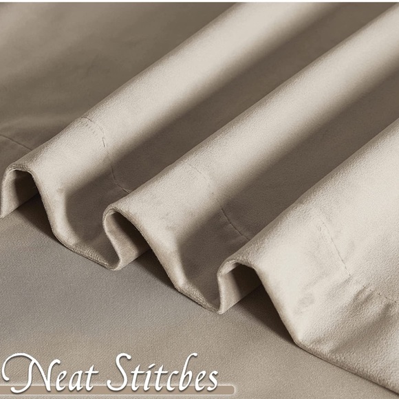 COPY - 2 Panel 52X96” RYB HOME Camel Velvet Curtains Velvet Drapes modern Farmh… - Picture 7 of 7